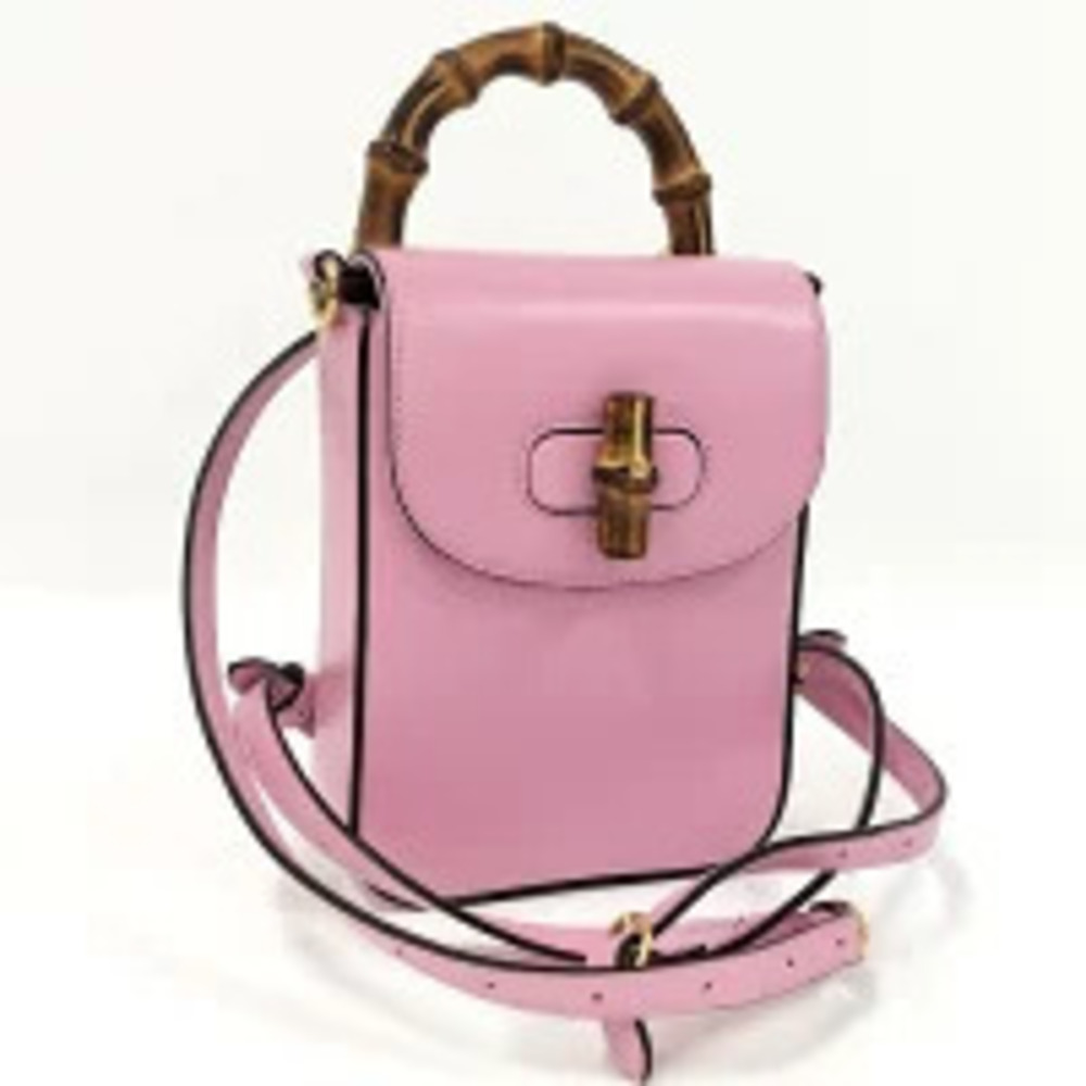 Gucci Shoulder Bag Bamboo Brown Leather